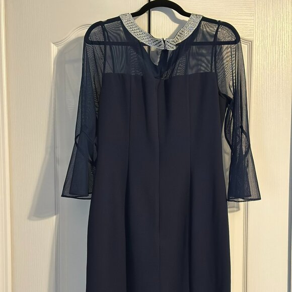 Alex Evenings Womens Short Shift Cocktail Dress with Embellished Illusion Detail - Picture 5 of 5
